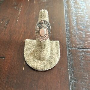 Vintage silver mother of pearl Native American ring